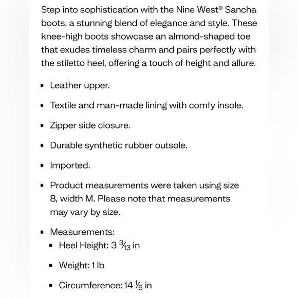 NIB Nine West Sancha black leather heeled boots… - Picture 3 of 6